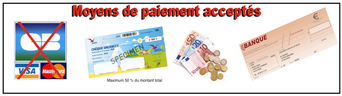 Moyens de paiement acceptés